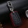 Leder Schlüssel Cover mit Ziernahnt passend für Volkswagen, Audi, Skoda, Seat Schlüssel  LEK18-V3