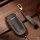 Premium leather key cover for Audi keys incl. keyring hook + leather keychain (LEK64-AX4)